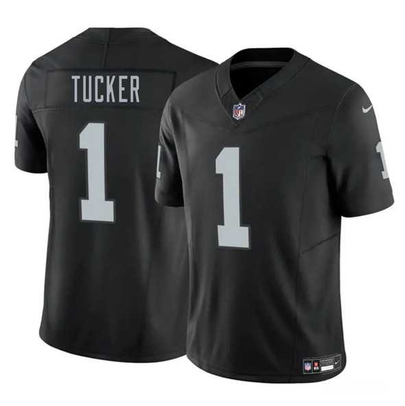 Men & Women & Youth Las Vegas Raiders #1 Tre Tucker Black 2025 F.U.S.E. Vapor Stitched Jersey
